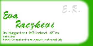 eva raczkevi business card